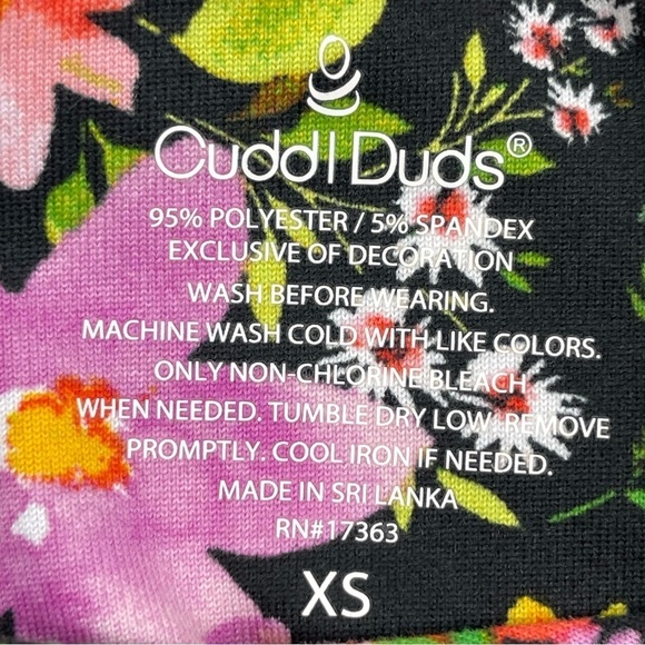 CUDDL DUDS Women’s Size XS Black Floral Pajamas cropped pant pajama set NWT - Picture 10 of 11